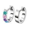 Venta Caliente Espaldas de Aretes de Titanio F136 con Circonita 5A de Colores Aros de Aretes Pasador Recto Forma de D Cuerpo de Aleación de Titanio G23 Joyería para Perforaciones