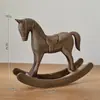 Cavalo de Balanço Transfronteiriço Europeu Retro Ornamento de Mesa Antigo Atacado Sucesso Imediato Decoração de Casa Artesanato em Madeira