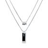 Collar de Cadena Larga Cuadrada de Lujo Ligero Europeo y Americano para Hombres y Mujeres, Cadena para Suéter de Moda de Personalidad Nicho en Capas