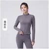 Ropa de Yoga para Mujer Primavera Otoño Adelgazante Cintura ceñida Cuello alto Chaqueta Deportiva Agradable al tacto Transpirable Versátil Alta elasticidad Secado rápido Cintura ceñida tridimensional