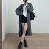 Cardigan de Tricô de Comprimento Médio Transfronteiriço Amazon para Mulheres Outono e Inverno Novo Estilo Coreano Estilo Preguiçoso Solto Macio Cera Jaqueta Suéter