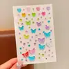 Adesivos de Pintura Facial para Crianças, Adesivos de Borboleta Tridimensional Coloridos com Diamantes de Cristal, Adesivos Doces para Maquiagem de Performance de Palco para Rosto e Cantos dos Olhos