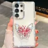Soporte de Mariposa Adecuado para Funda de Teléfono Samsung S26Ultra con Diamantes Brillantes, S25Fe Polvo Brillante A36 Cubierta Protectora 517 Transfronterizo