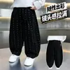 Calça Curva de Floco de Neve Infantil Primavera e Outono 2026 Novo Estilo de Outono para Meninos Descolados, Calça de Moletom e Calça Casual da Moda Celebridade da Internet