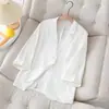 Chaqueta de traje de calle frita de alta calidad reductora de edad primavera y verano adelgazante talla grande MM con sobrepeso 200 kg delgado traje de manga tres cuartos para mujer