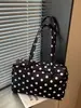 Bolsa tote de bolinhas, bolsa feminina de grande capacidade, novo estilo 2026, bolsa de ombro leve para o dia a dia, bolsa de viagem para viagens curtas de outono