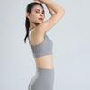 Sutiã Esportivo Feminino de Malha Respirável Tamanho Grande Canelado Peça Única Bojo Fino Fixo Corrida Yoga Fitness Colete Sutiã