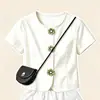 Moda Verão 2026 para Meninas, Elegante e Único, Manga Curta, Estilo Coreano, Novo Doce, Renda, Saia Curta, Estilo Princesa, Conjunto de Duas Peças