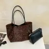 Bolsa Grande de Estampado de Leopardo para Mujer 2026 Nuevo Otoño Invierno Retro Versátil Bolso de Mano Bolso de Hombro Moda Commute Bolso Tote
