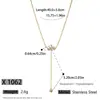 Collar de acero de titanio chapado en oro de lujo ligero y sin decoloración, cadena de clavícula con lazo de moda versátil para mujer, fabricantes
