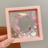 Pulseira Exquisita de Desenho Animado Infantil Pulseira com Contas de Cristal para Menina Bebê Kuromi Conjunto de Joias para Mulheres