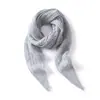 Bufanda de punto de cachemira de color liso estilo coreano, unisex, suave y cómoda, con un diseño triangular calado, adecuada como bufanda, chal o mantón, moderna y versátil