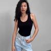 Amazon Transfronterizo Nuevo Estilo de Verano Camiseta sin Mangas Modal Ajustada para Mujer