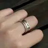 Anillo apilable vintage usado estilo old money anillo de oro exagerado joyería de alta gama accesorio de anillo abierto versátil