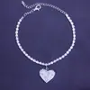 Lujo flash diamante moda joyería de moda cadena de garra soldadura pedrería tobillera de amor traje 7370