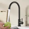 Grifo de Cocina Acero Inoxidable Negro Monomando Frío Universal para Lavar Verduras Vertical Giratorio Antisalpicaduras Grifo Fábrica