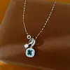 Collar de perlas cuadradas de circón con cuentas de doble capa, cadena para la clavícula de lujo discreto, accesorio de moda versátil y simple para mujer