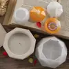 Molde de Pote de Armazenamento DIY de Cimento Resina Cristal Gesso, Molde de Silicone para Copo de Vela Multifacetado Octogonal Triangular em Forma de Diamante