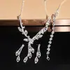 Suministro Transfronterizo Joyería Juego de Tres Piezas Suministros para Cena Boda Collar de Hoja Aretes Pulsera Juego de Tres Piezas