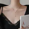 Mariposa Streamers ~ Nuevo Diseño de Nicho Cadena de Clavícula de Lujo Francés Acero de Titanio 18K Mariposa de Concha Madre Collar Y para Mujeres