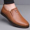 Zapatos de verano para hombre, sin cordones, de cuero, con suela blanda y ancho, transpirables, color blanco, para conducir, estilo papá Doug.