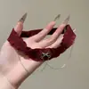 Anillo de Pierna con Forma de Cruz Gótica Collar Estilo Lolita Maid Abstinencia Oscura Anillo de Pierna Elástico Ajustable Muslo Rojo