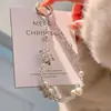 Cadena de Teléfono Móvil de Lujo Pedrería Pulsera Avanzada con Cuentas Lanyard Portátil Cadena Colgante de Cristal Llavero Bolso