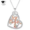 Knn-228 Collar Árbol de la Vida Oro Rosa para Mujer Dibujos Animados Comercio Electrónico Transfronterizo Joyería Lujo Accesible Cadena de Clavícula de Gama Alta