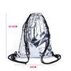 Bolsa de Baloncesto Plateada de PU de Moda con Cordón, Bolsas Personalizables para Todas las Categorías, Personalización de Logotipo, Comercio Nacional y Extranjero OEM, Procesamiento de Marca Privada