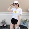 Popular en Internet Camiseta de Manga Corta Naranja Fresco para Mujer Verano 2020 Nueva Ropa de Clase para Estudiantes Suelta Estilo Coreano Combinable Camiseta de Frutas