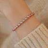 Pulseira de Pérolas de Água Doce Roxas Suaves de Luxo Leve Design de Nicho Pulseira de Pérolas de Alta Qualidade Ouro 14K Simples Versátil