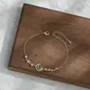 Pulsera de Mano de Lujo Ligero con Circonita Microincrustada y Baño de Oro Real para Mujer, Diseño de Nicho Pulsera de Luna y Estrella de Cinco Puntas, Pulsera Sencilla