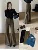 Principios de otoño TOP estilo europeo Guangzhou Trece Líneas versión coreana elástico en cuatro direcciones antiarrugas indeformable jeans acampanados 13338