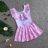 Traje de baño para niñas, Traje de baño de una pieza para niñas pequeñas, Traje de baño estilo princesa para niños, Traje de baño para niñas con tirantes