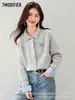 Estilo Novo Outono e Inverno Costura Estilo Coreano Girly Falso Duas Peças Xadrez Tricô Cardigan Jaqueta Cor Contrastante Suéter Ins Roupas Femininas