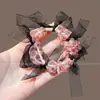 Goma para el pelo tipo scrunchie grande estilo coreano, banda elástica de alta elasticidad, goma elástica con estampado de leopardo, accesorio versátil para el cabello para mujer