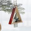 Pingente de Natal Gangheng Pingente Vermelho e Verde para Árvore de Natal Ornamento de Pingente Triangular de Madeira para Adereços de Decoração de Shopping Center