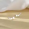 Pendientes de Pin de Plata de Ley s925 Estrella Pendientes de Estrella de Temperamento Sencillo para Mujer Super Hada Corazón de Niña Pendientes de Celebridad de Internet Estudiante
