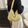 Bolsa de ombro estilo coreano de grande capacidade plissada, nova bolsa all-match com bolhas, bolsa tiracolo casual da moda