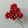 Flor artificial para casamento Flor de hibisco de 6 cabeças Salão de casamento Arranjo floral de guia de estrada Local de decoração Flor artificial Feito à mão 6 cabeças Madeira Algodão
