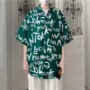 Camisa Floral de Manga Curta Estilo Hong Kong Retro Ulzzang Masculina Estilo Harajuku Solta Ins Camisa de Praia Roupa para Casal Proteção Solar Tendência