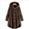 Venda Quente Transfronteiriça Inverno 2026 Amazon eBay Roupas de Exterior Femininas Botões Europeus e Americanos Cor Sólida Pelúcia Jaqueta com Capuz