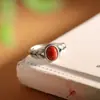 Anillo de espiga de trigo para mujer, estilo étnico de nicho ins, imitación de ágata roja del sur, joyería artística estilo chino, anillo abierto ajustable