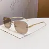 Gafas de Sol de Gama Alta Sin Marco de Metal, Gafas de Sol Casuales y Versátiles para Conducir, Gafas de Sol Personalizadas y de Moda para Mujer con Protección UV