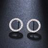 Aretes redondos coreanos de circonita Elmosha nuevo diseño de temperamento aretes simples aretes de diamantes rojo neto al por mayor