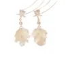 Pendientes de Borla de Pétalo de Concha de Estrella de Mar Minimalistas Estilo Francés con un Ambiente Súper de Hada, Temperamento Suave y Elegante, Pendientes Estilo Vacaciones
