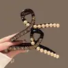 Pinza de Agarre para Mujer 2024 Nuevo Pinza de Tiburón de Gama Alta Tocado Lujo Ligero Pinza para el Pelo de Perla Parte Trasera de la Cabeza para Mujer