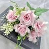 Cross-border nova flor artificial sonho canto rosa flor de seda casamento série arranjo de flores buquê flor fileira estrada chumbo decoração flor falsa