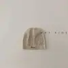 Gorro de piel de melón para bebé Estilo Primavera y Otoño Color Puro Etiqueta Pequeña Gorro de Punto Bebé de Pocos Meses Viaje de Otoño Gorro de Punto Tendencia