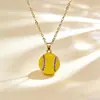 Collar para Mujer con Colgante de Bola con Goteo de Aceite de Lujo Ligero, Collar con Vibras Deportivas, Joyería Versátil de Gama Alta Amigable para Fans